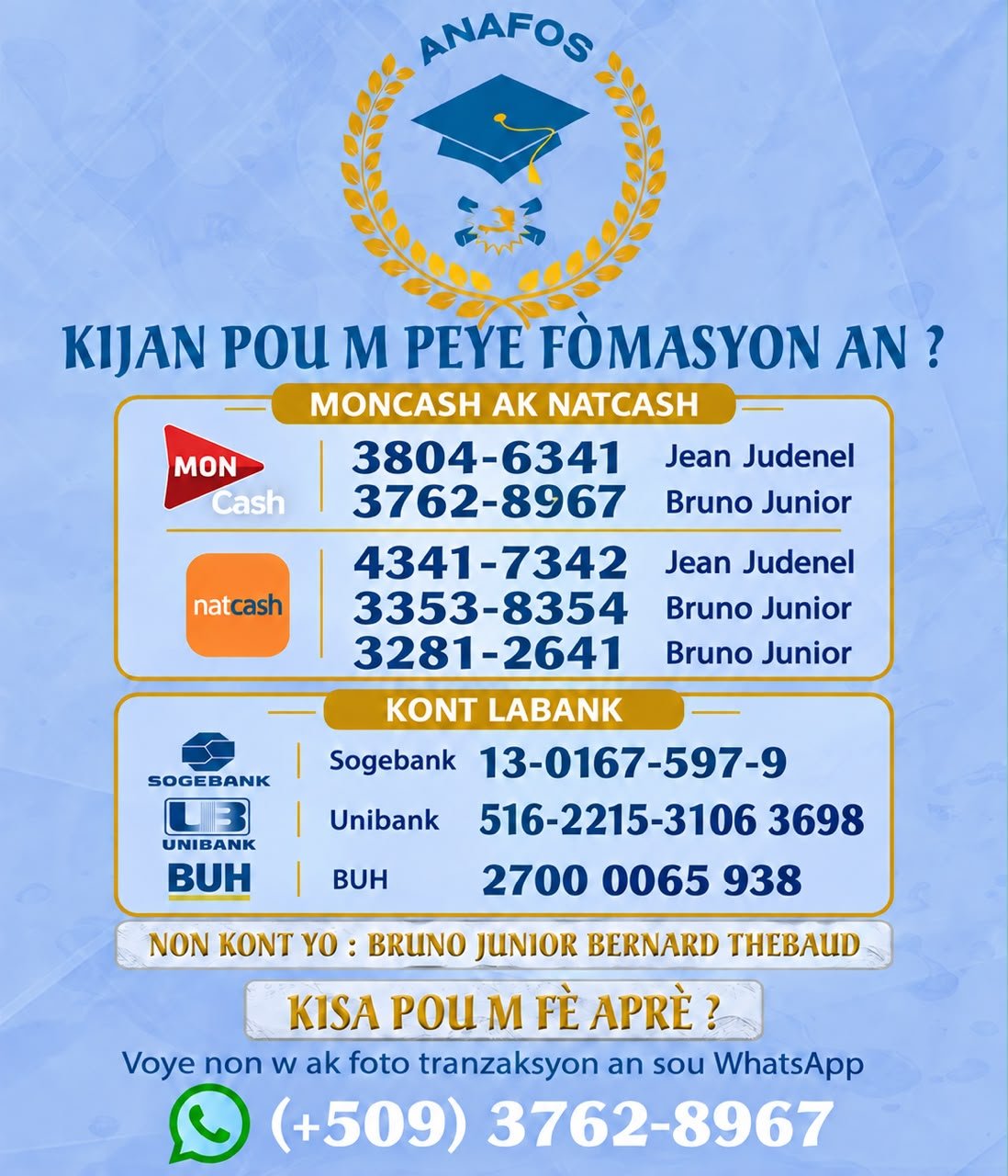 Méthodes de Paiement ANAFOS
